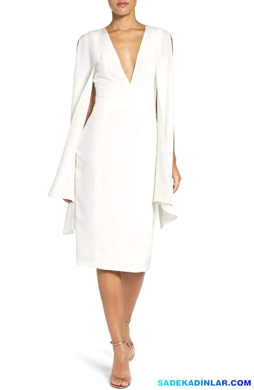 En Dikkat Çeken 2020 Abiye Modelleri ve Gece Elbiseleri - Caped Silk Midi Dress