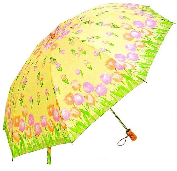 Şemsiye Modelleri Sarı Lale Çiçek Desenli