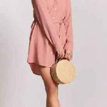 Gömlek Elbise Son Moda Şık Elbise Modelleri Somon Kısa Uzun Kollu Belden Kumaş Bağcıklı