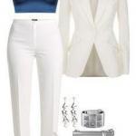 2022 Düğün Kombinleri Beyaz Pantolon Mavi Büstiyer Beyaz Ceket Beyaz Ayakkabı Gümüş Çanta